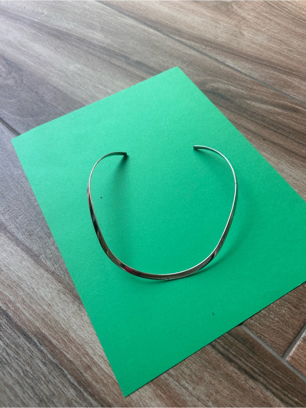 Sleek Sterling Silver Collar Torque Necklace Minimalist Choker 26.4g Vintage - Picture 2 of 9